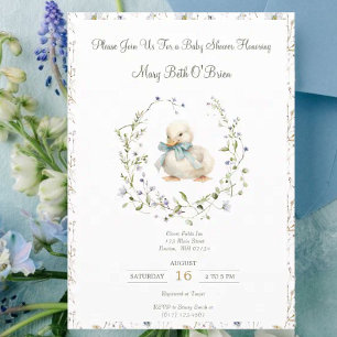 Invitation de Baby shower Floral Fleur sauvage