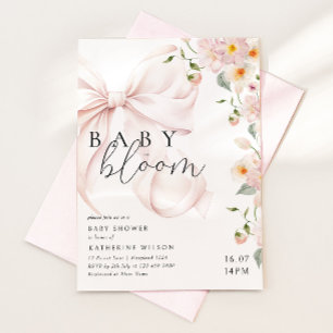 Invitation de baby shower florale aquarelle avec u