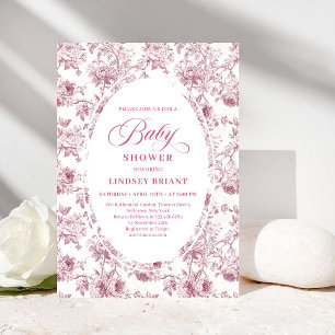Invitation de Baby Shower Florale Bohème à Motif R