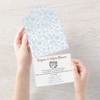 Invitation de Baby shower garçon Smart Blue Check