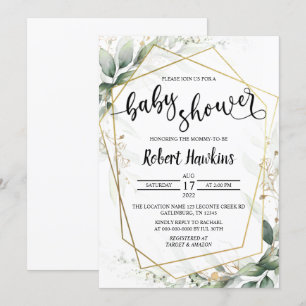 Invitation de Baby shower géométrique