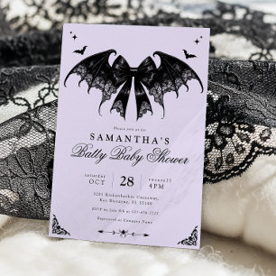 Invitation de Baby shower gothique de lavande
