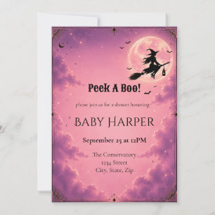 Invitation de Baby Shower Halloween Céleste   Rose