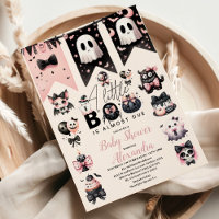 Invitation de Baby Shower Halloween Rose Gothique