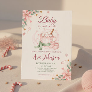 Invitation de Baby Shower Hiver Chocolat Chaud Béb