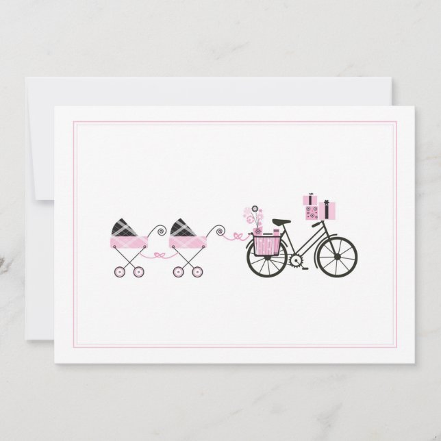 Invitation de baby shower - jumeaux (Devant)