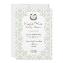 Invitation de Baby shower jumeaux parfaits