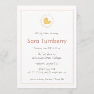 Invitation de baby shower - le caoutchouc mignon