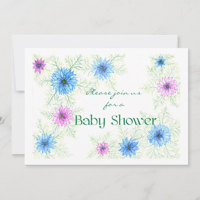Invitation de Baby shower "Love-in-a-mist" (Devant)
