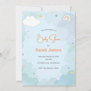 Invitation de Baby shower lunaire