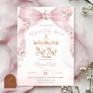 Invitation de baby shower magique Coquette à ruban