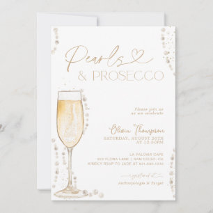 Invitation de Baby Shower Mariage Perles et Prosec