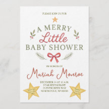 Invitation de Baby Shower Merry Little Baby