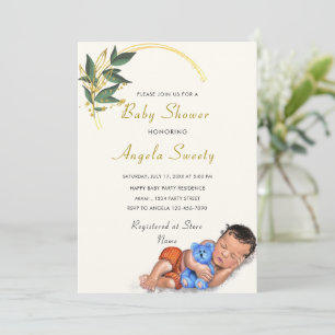 Invitation de Baby shower mignon dormant