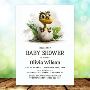 Invitation de baby shower mignonne avec dinosaure