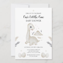 Invitation de baby shower mignonne boho dinosaure