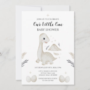 Invitation de baby shower mignonne boho dinosaure