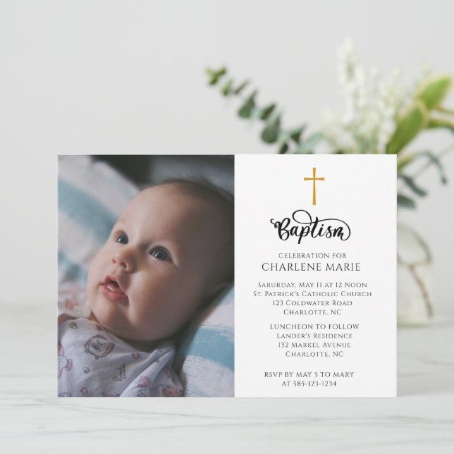 Invitation de Baby shower minimaliste moderne (Debout devant)