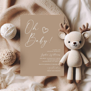 Invitation de Baby shower minimaliste neutre