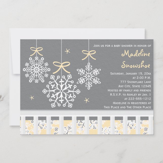 Invitation de Baby shower mobile pour lits d'enfan (Devant)