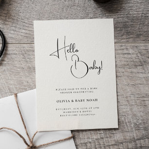 Invitation de Baby Shower Moderne Hello Baby