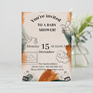 Invitation de baby shower modifiable Sucette min