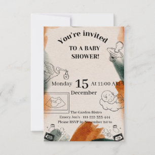Invitation de baby shower modifiable Sucette min