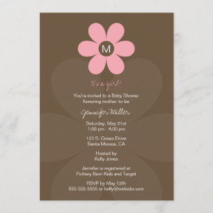 Invitation de Baby shower Monogramme moderne