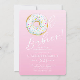 Invitation de Baby shower multiples Donut