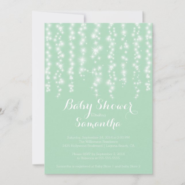 Invitation de Baby shower neutre à étincelle moder (Devant)
