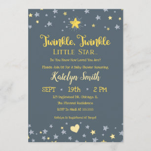 Invitation de Baby shower neutre pour le genre Lit