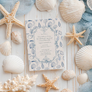 Invitation de Baby Shower Océanique Toile Bleue