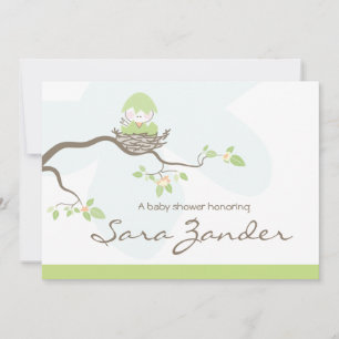 Invitation de Baby shower - Oiseau de bébé neutre