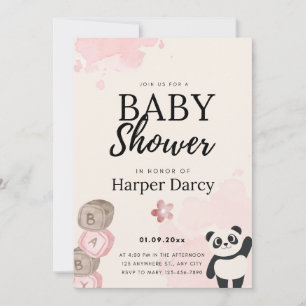 Invitation de Baby Shower Ours Sourire