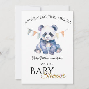 Invitation de Baby shower Panda bébé personnalisé