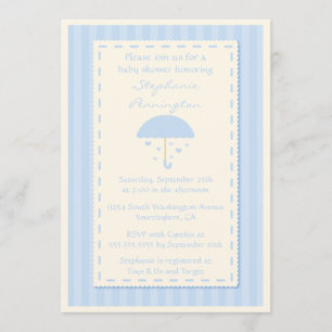 Invitation de baby shower parapluie de coeurs pleu