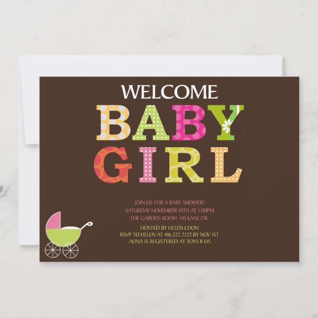 Invitation de Baby shower personnalisé (Devant)