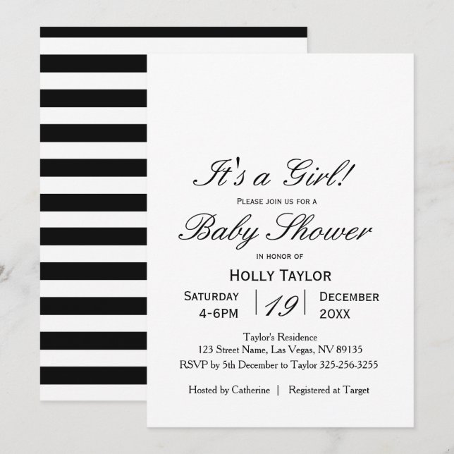 Invitation de Baby shower personnalisée (Devant / Derrière)