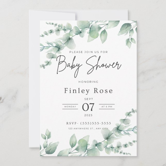 Invitation de Baby shower personnalisée (Devant)