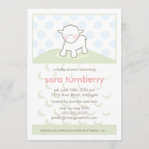 Invitation de baby shower - petit agneau
