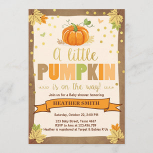 Invitation de baby shower peu d'automne de
