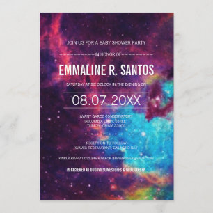 Invitation de Baby shower photo Galaxy