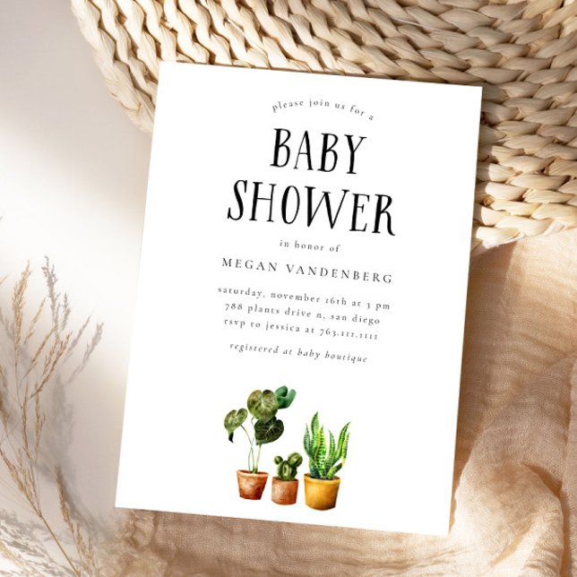 Invitation de Baby shower Plante (Créateur téléchargé)