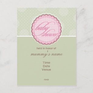 INVITATION DE BABY SHOWER : : point tacheté
