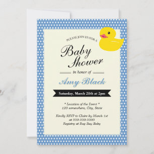 Invitation de Baby shower Pois en caoutchouc