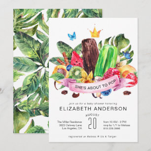 Invitation de Baby Shower Popsicle d'Été Lumineuse