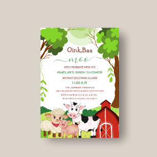 Invitation de baby shower pour bébé animaux avec o