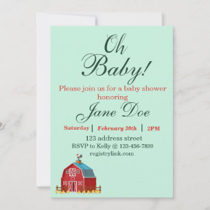 Invitation de baby shower pour bébé animaux de fer