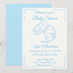 Invitation de Baby shower pour bébé tiré à la main