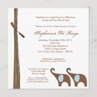 Invitation de Baby shower pour éléphants pour garç